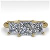 Image 1 : 2.0 ctw Princess VS/SI Diamond 3 Stone Designer Ring 14k Yellow Gold - REF-395H8R