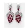 Image 1 : 13.02 ctw Ruby & Diamond Earrings 18K White Gold - REF-309W5H