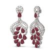 Image 2 : 13.02 ctw Ruby & Diamond Earrings 18K White Gold - REF-309W5H