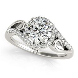 1 ctw Certified VS/SI Diamond Solitaire Halo Ring 18k White Gold - REF-146M3G