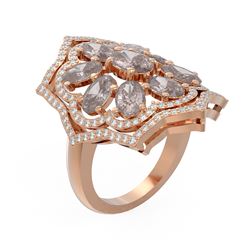6.82 ctw Morganite & Diamond Ring 18K Rose Gold - REF-209H3R