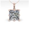 Image 2 : 1 ctw VS/SI Princess Diamond Solitaire Necklace 18k Rose Gold - REF-285Y2X