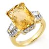 Image 1 : 9.55 ctw Citrine & Diamond Ring 10k Yellow Gold - REF-90H2R