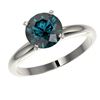 Image 2 : 2 ctw Certified Intense Blue Diamond Engagment Ring 10k White Gold - REF-281X9A