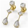 Image 1 : 1.85 ctw Pear Cut Diamond Designer Earrings 18K Yellow Gold - REF-228A8N