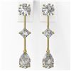 Image 2 : 1.85 ctw Pear Cut Diamond Designer Earrings 18K Yellow Gold - REF-228A8N