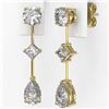 Image 3 : 1.85 ctw Pear Cut Diamond Designer Earrings 18K Yellow Gold - REF-228A8N