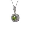 Image 1 : 7.08 ctw Tourmaline & Diamond Victorian Necklace 14K White Gold - REF-209M3G