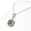 Image 3 : 7.08 ctw Tourmaline & Diamond Victorian Necklace 14K White Gold - REF-209M3G