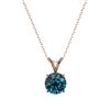 Image 3 : 1.01 ctw Certified Intense Blue Diamond Necklace 10k Rose Gold - REF-90N8F