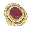 Image 3 : 8.16 ctw Ruby & Diamond Ring 18K Yellow Gold - REF-340H2R