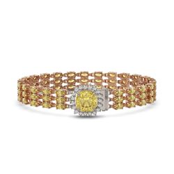25.15 ctw Citrine & Diamond Bracelet 14K Rose Gold - REF-281K8Y