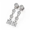 Image 1 : 2 ctw Princess Cut Diamond Designer Earrings 18K White Gold - REF-239F9M