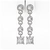 Image 2 : 2 ctw Princess Cut Diamond Designer Earrings 18K White Gold - REF-239F9M