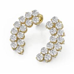 3.38 ctw Diamond Designer Earrings 18K Yellow Gold - REF-312F9M