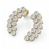 Image 1 : 3.38 ctw Diamond Designer Earrings 18K Yellow Gold - REF-312F9M