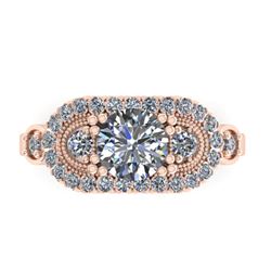 1.75 ctw Solitaire VS/SI Diamond Ring Art Deco 14k Rose Gold - REF-450A8N