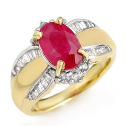 3.01 ctw Ruby & Diamond Ring 14k Yellow Gold - REF-87H3R