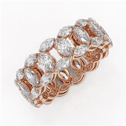 7.42 ctw Marquise Cut Diamond Eternity Band 18K Rose Gold - REF-876H2R