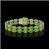 Image 3 : 17.4 ctw Peridot & Diamond Bracelet 14K White Gold - REF-245F5M