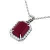 Image 1 : 5.50 ctw Ruby & Micro Pave VS/SI Diamond Necklace 18k White Gold - REF-79N6F