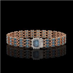26.02 ctw London Topaz & Diamond Bracelet 14K Rose Gold - REF-318H2R
