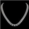Image 1 : 36.30 ctw Princess Cut Diamond Micro Pave Necklace 18K White Gold - REF-4704H5R