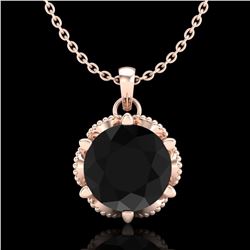 1.36 ctw Fancy Black Diamond Art Deco Stud Necklace 18k Rose Gold - REF-85F5M