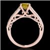 Image 2 : 1.65 ctw Certified SI/I Fancy Intense Yellow Diamond Ring 10k Rose Gold - REF-245M5G