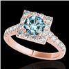 Image 1 : 2.5 ctw SI Certified Fancy Blue Diamond Solitaire Halo Ring 10k Rose Gold - REF-218W2H