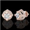 Image 2 : 2.75 ctw VS/SI Diamond Micro Pave Stud Earrings 18k Rose Gold - REF-320A2N