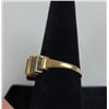 Image 2 : Mens 10k Yellow Gold and Topaz Ring Size 10