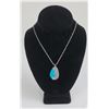 Image 1 : Navajo Sterling Silver and Turquoise Necklace