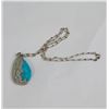 Image 3 : Navajo Sterling Silver and Turquoise Necklace