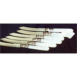 six mother of pearl handled knives with #1504490