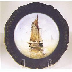 Limoge cabinet plate with spectacular sailboat #1504499