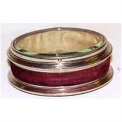 Oval jewelry display box w/beveled glass top #1504502