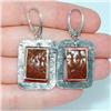 STERLING SILVER BUTTERSCOTCH AMBER EARRINGS WOW#1504580