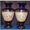 Image 1 : DOULTON Tapestry VASES - Pair COBALT - Antique #1504623