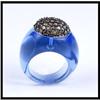 Image 1 : 18K White Gold Blue Color Crystal Diamond Ring #1504653