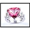 Image 1 : PINK TOPAZ DIAMOND RING OF 18K WHITE GOLD #1504660