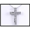 Image 1 : Shimmering 18K White Gold Diamond Cross Pendant#1504705