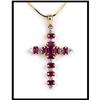 Image 1 : SIMPLE 18K YELLOW GOLD RUBY AND DIAMOND CROSS #1504718