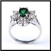 Image 1 : Platinum Emerald and Diamond Ring #1504758