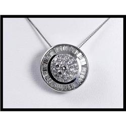 Diamond Round Shaped 14K White Gold Pendant #1504778