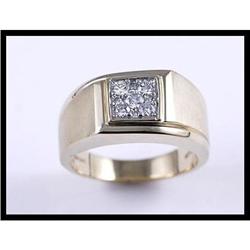 Gentlemen's Yellow Gold Diamond Ring #1504799