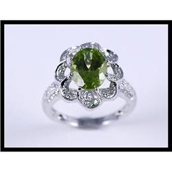 Sparkling 18K White Gold Green Peridot and #1504810