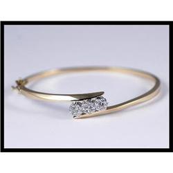 14K Yellow Gold Diamond Bangle #1504831