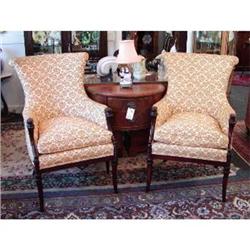 Antique Pair Mahogany Fireside Armchairs c.1930#1504900