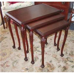 Mahogany Ball & Claw Nesting Tables 1930s #1504902